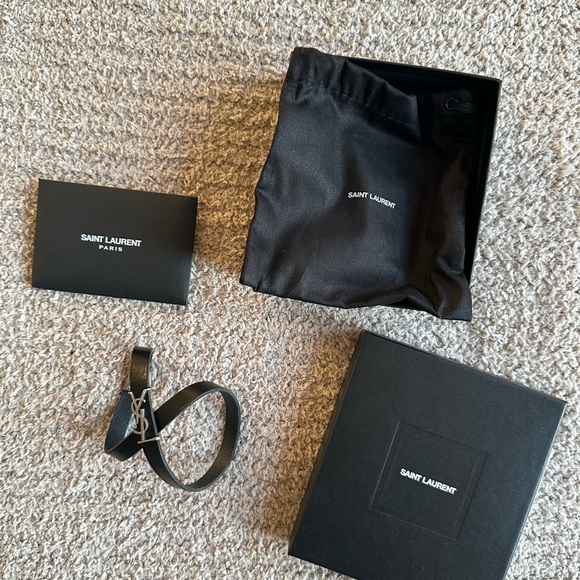 Saint Laurent Black Leather Bracelet - Picture 1 of 5